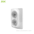 Twins 2Pin Power outlet European Standard electrical sockets